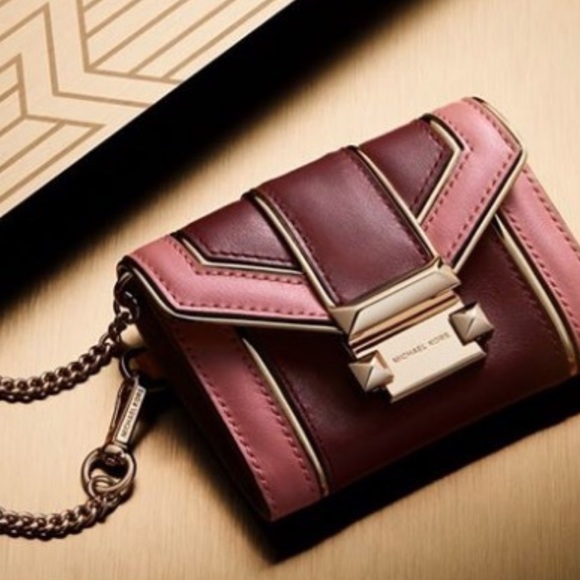 NWT MICHAEL KORS Whitney Oxblood Leather Wallet - Picture 2 of 13